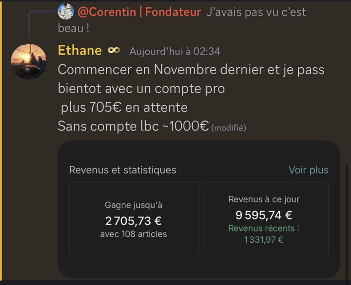 Revenus d'un membre : 9 595 euros