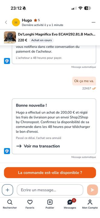 Vente Leboncoin 200 euros