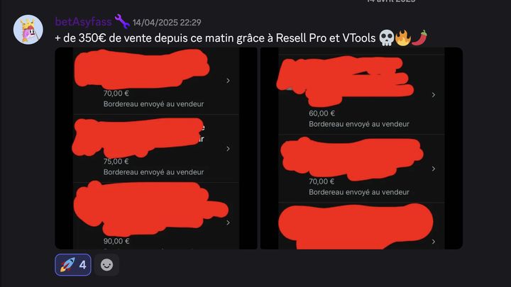 Ventes Vinted, plus de 350 euros en une matinée